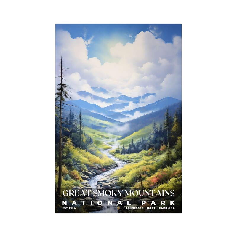 Great Smoky Mountains National Park Poster, Travel Art, Office Poster, Home Decor | S6